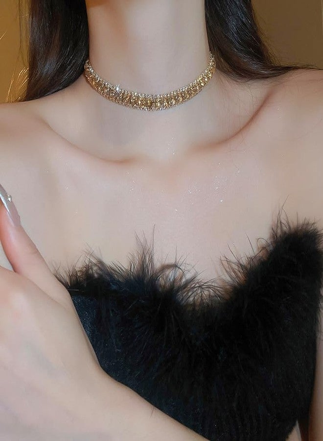 Paxuan Women Rhinestone Crystal Jewelry Set Tennis Design Rhinestone Choker Necklace Link Bracelet Teardrop Earrings Set Wedding Bridal Bridesmaids Party - Image 3