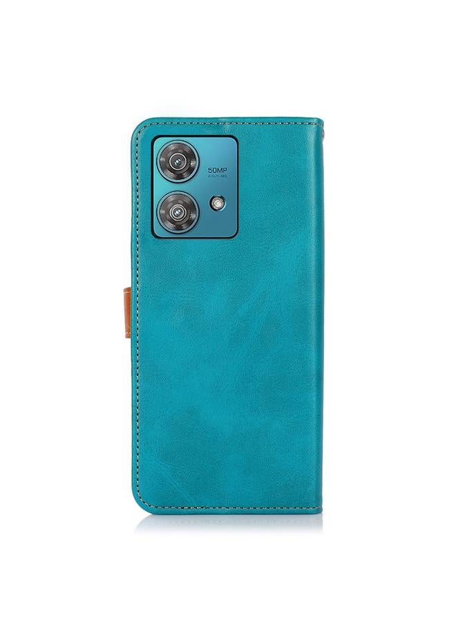 S-TOP Case For Motorola Edge 40 Neo KHAZNEH Dual-color Cowhide Texture Flip Leather Phone Case - Image 3