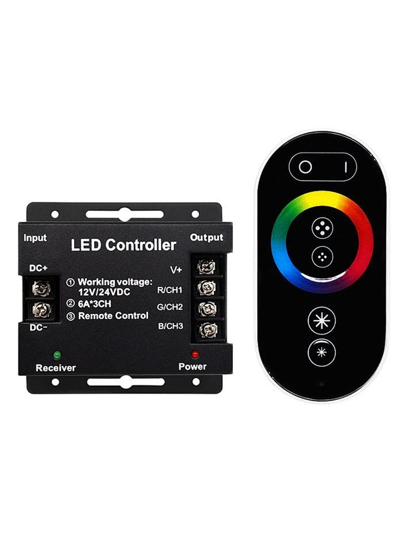 SYOSI - RGB Dimmer Switch with Slide Remote Control, DC 12V-24V, 6A/CH PWM, LED Light Strip Dimmer to Adjust Brightness, Dimmable Light Switch - Image 1