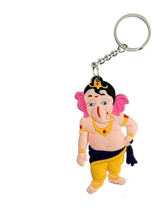 TechPro Best Qulity Double Sided Soft Rubber Lord Ganesh Key Chain/Key Ring  - Image 1
