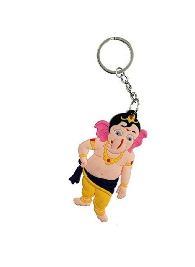 TechPro Best Qulity Double Sided Soft Rubber Lord Ganesh Key Chain/Key Ring  - Image 2