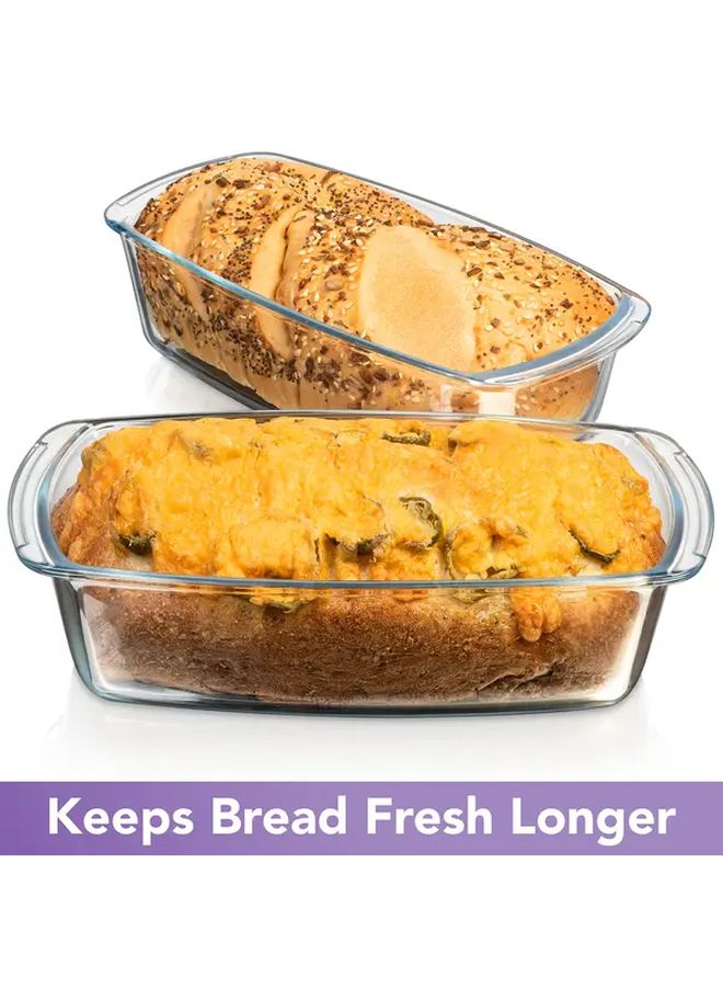Large Glass Baking Tray with Lid 2 Pack Microwave Safe Handles - Image 5