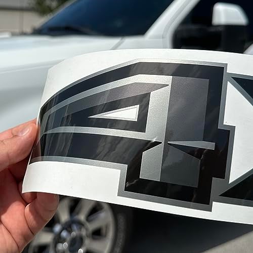 GOLD HOOK F150 4x4 Decal Set - Ford Replacement Bedside Stickers for Truck Enthusiasts, Durable 4x4 Sticker Pack for Off Road Style (Premium Series (Gray/Metallic Finish) - Image 3
