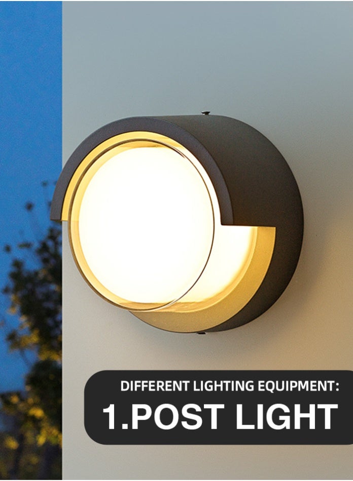 Vmax Modern 2 Pieces - Round LED Wall Light IP65 16W Wall Sconce for Indoor / Outdoor Lighting Wall Lamp Decor - Image 5