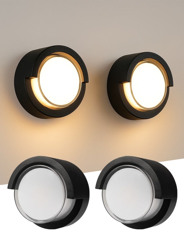 Vmax Modern 2 Pieces - Round LED Wall Light IP65 16W Wall Sconce for Indoor / Outdoor Lighting Wall Lamp Decor - Image 1
