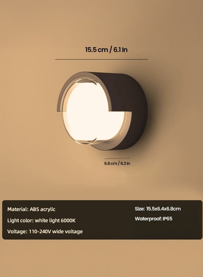 Vmax Modern 2 Pieces - Round LED Wall Light IP65 16W Wall Sconce for Indoor / Outdoor Lighting Wall Lamp Decor - Image 2