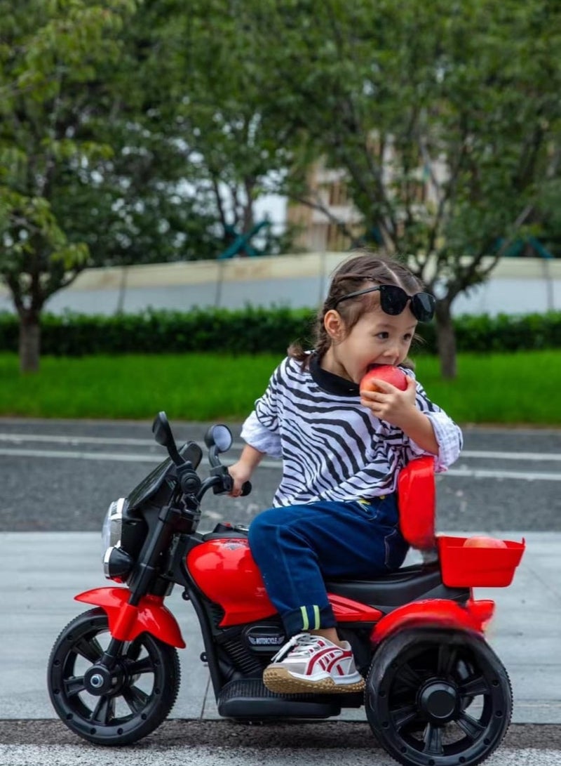 Ride-On Electric Motorcycle for Kids – 3-Wheel Red Bike with Storage Box | Battery-Powered Ride for Boys & Girls (Up to 10 Years) | Music, Lights & Safe Design - Image 3