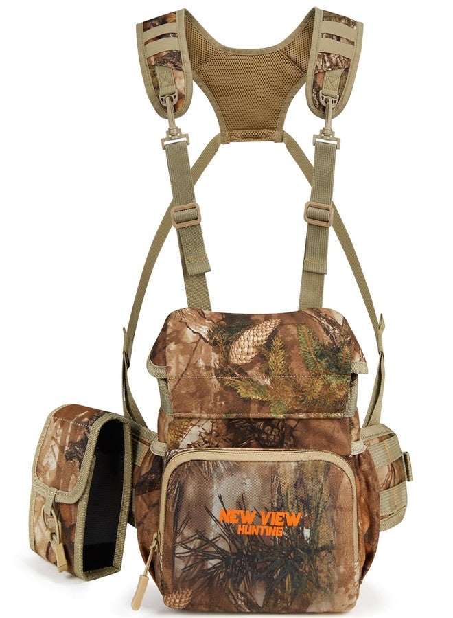 NEW VIEW Silent Binocular Harness Chest Pack, Hunting Bino Case with Dual MOLLE Straps, Binocular Harness with Detachable Chest Strap Rangefinder Pouch Rain Cover for Saddle Hunting Bird Watching - Image 1