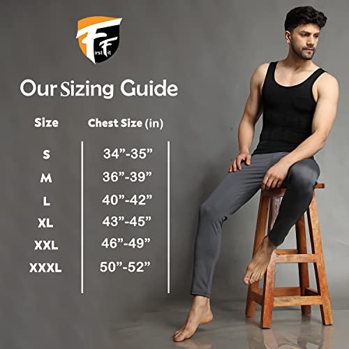 FirstFit Abs Abdomen Body Shaper | Tummy Tucker Vest for Men Shapewear (Color- Black) Size- XXL - Image 4