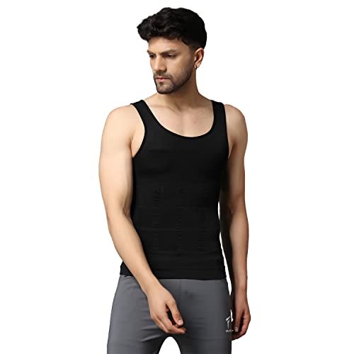 FirstFit Abs Abdomen Body Shaper | Tummy Tucker Vest for Men Shapewear (Color- Black) Size- XXL - Image 1