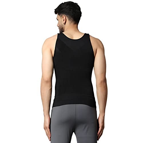 FirstFit Abs Abdomen Body Shaper | Tummy Tucker Vest for Men Shapewear (Color- Black) Size- XXL - Image 2