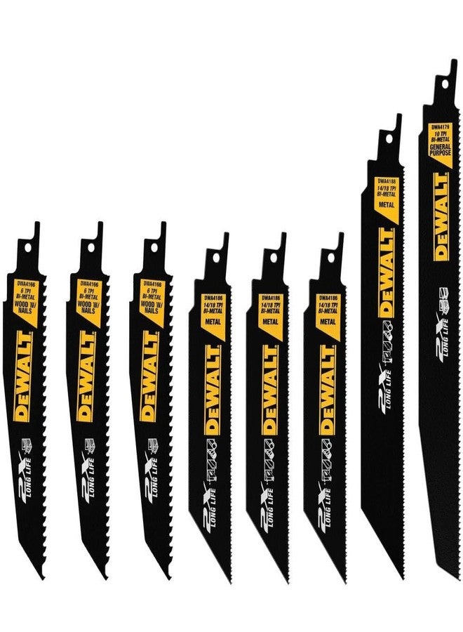 DEWALT - DWA4101 Reciprocating Saw Blade Set, Wood/Metal Cutting, 8-Pack (DWAR8SETCS) - Image 1