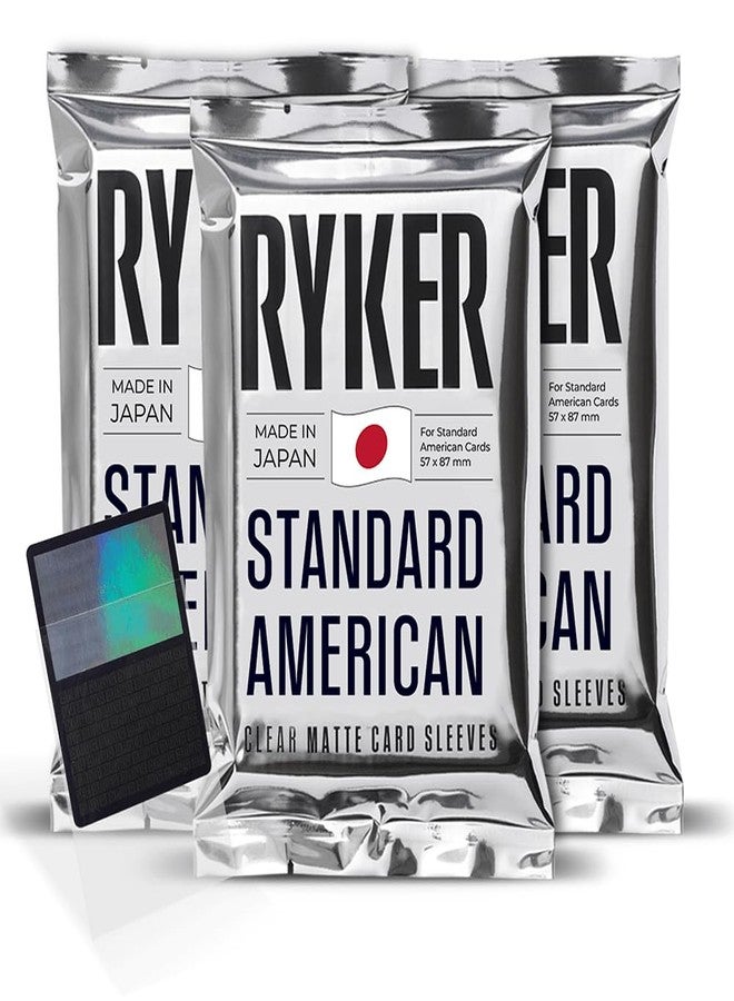 Ryker أغطية ألعاب الطاولة الأمريكية القياسية من رايكر وأغطية حماية بطاقات صور الكيبوب (عبوة من 3 قطع، شفافة، 56 × 87 مم، 300 غطاء) - Image 1
