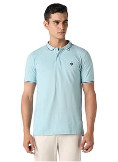 Van Heusen Van Heusen Men's Regular Fit Polo T-Shirt (VSKPWRGFY65647_Light Blue XL)  - Image 1