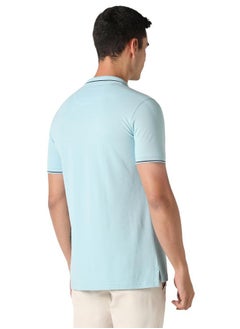 Van Heusen Van Heusen Men's Regular Fit Polo T-Shirt (VSKPWRGFY65647_Light Blue XL)  - Image 5