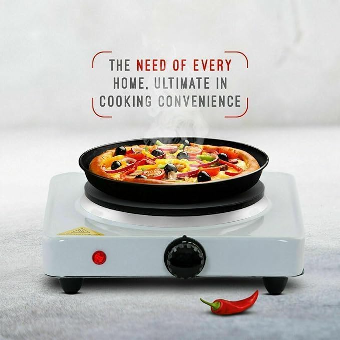 GLEVAR Electric Burner for Cooking – Mini Hot Plate 500W – Iron Heating Surface, Portable Kitchen Appliance, Quick Heat for Coffee, Water, Snacks, Ideal for Dorm, Travel & Compact Spaces - Image 5