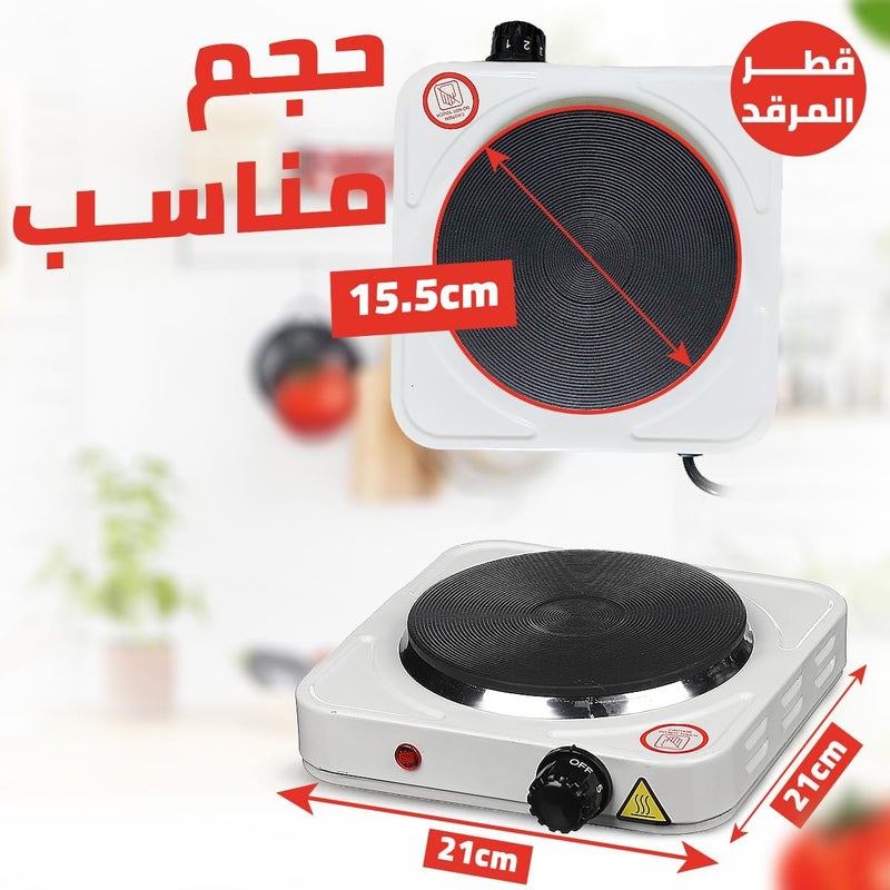 GLEVAR Electric Burner for Cooking – Mini Hot Plate 500W – Iron Heating Surface, Portable Kitchen Appliance, Quick Heat for Coffee, Water, Snacks, Ideal for Dorm, Travel & Compact Spaces - Image 2