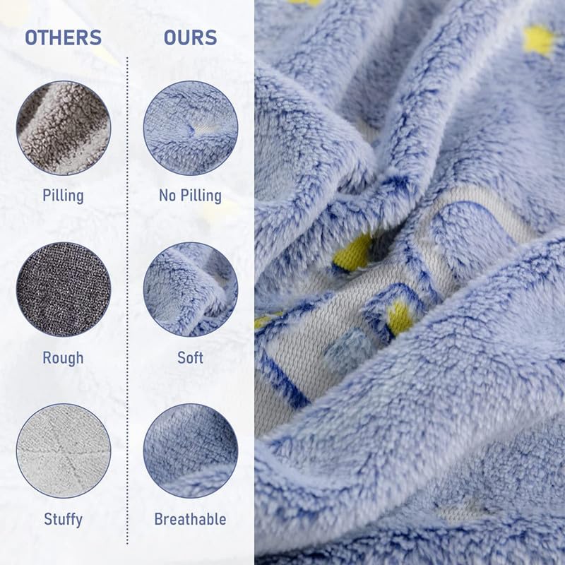 Famyo® Glow Blanket for Kids – Astronaut | Kids Blanket 0–15 Yrs | 200×152 cm Double Bed Blanket | Soft Flannel Blankets for Winter | Lab-Tested & Safe, (Grey) - Image 5