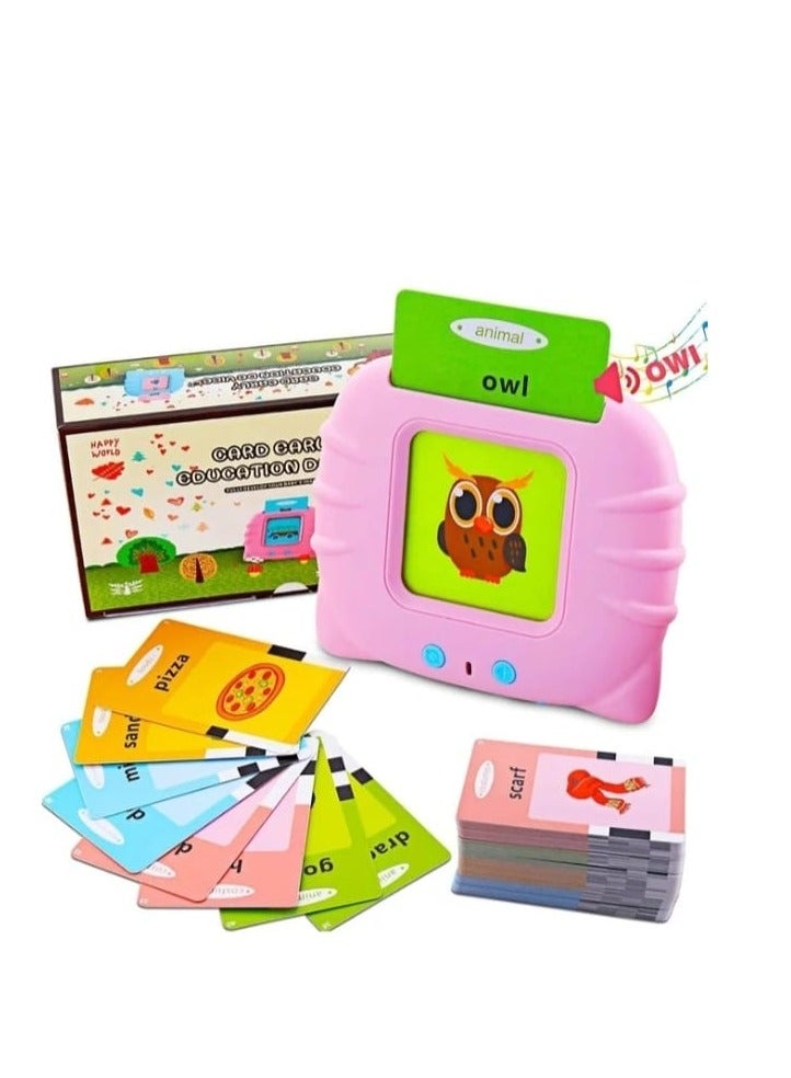 نقطة التسوق بطاقات تعليمية ناطقة للأطفال من عمر سنة إلى ست سنوات، اللغة الإنجليزية البريطانية، ٢٢٤ كلمة، ألعاب تعليمية مسموعة، مورد تعليمي لمرحلة ما قبل المدرسة، لعبة تفاعلية إلكترونية، هدايا عيد ميلاد للأطفال - وردي - Image 1