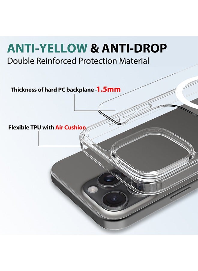 Magnetic Case for iPhone 16 Pro Max ,  Military-Grade Protection Back Case, Yellowing Resistant and Scratch-Resistant Back Case Cover, Classic Series Clear - Image 4