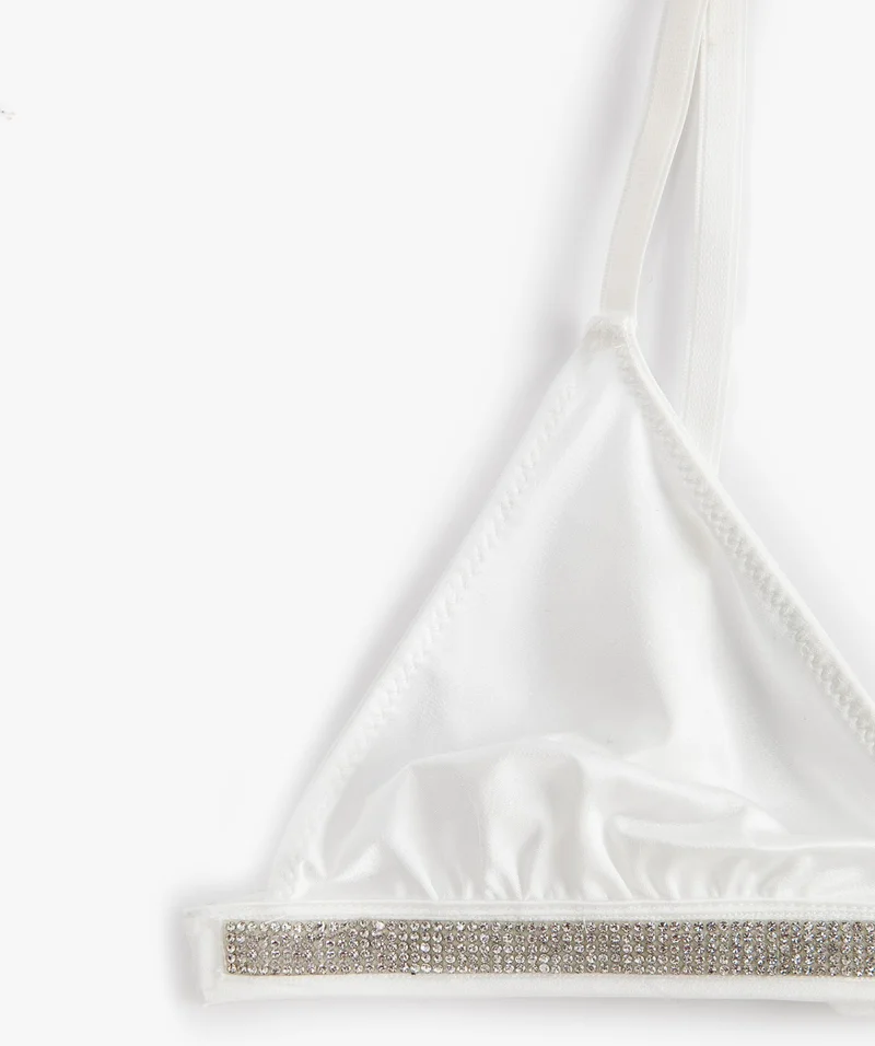 KOTON Bridal Bra Non-Padded Non-Supported Stone Detail