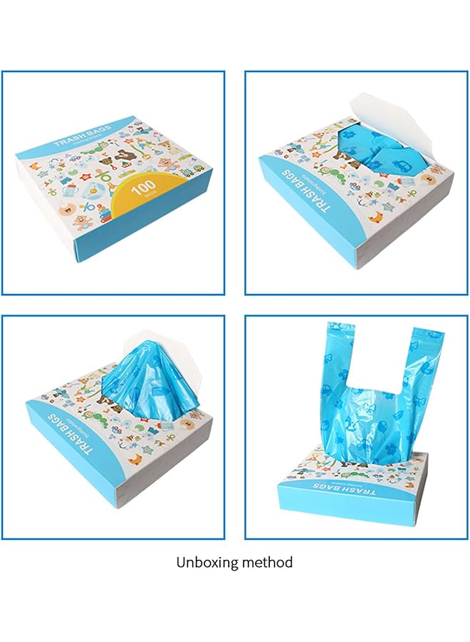 X spring Diaper Disposal Bag 100 Unscented Diaper Bags Disposable Biodegradable Plastic Diaper Disposal Bag For Baby And Toddler Poop Convenient And Quick Diaper Disposal Essential For Travel (Blue) - Image 2