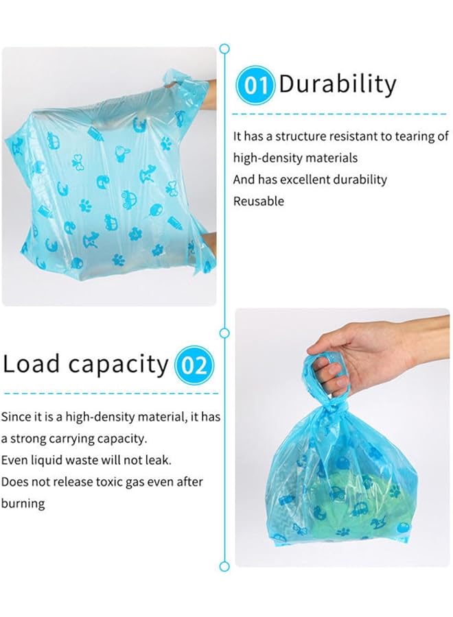 X spring Diaper Disposal Bag 100 Unscented Diaper Bags Disposable Biodegradable Plastic Diaper Disposal Bag For Baby And Toddler Poop Convenient And Quick Diaper Disposal Essential For Travel (Blue) - Image 3