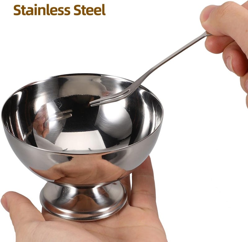 DEARMAMY Ice Cream CupStainless Steel Dessert Bowls Trifle Bowl with Pedestal for SundaeSalad Cocktail Baked Goods - Image 5