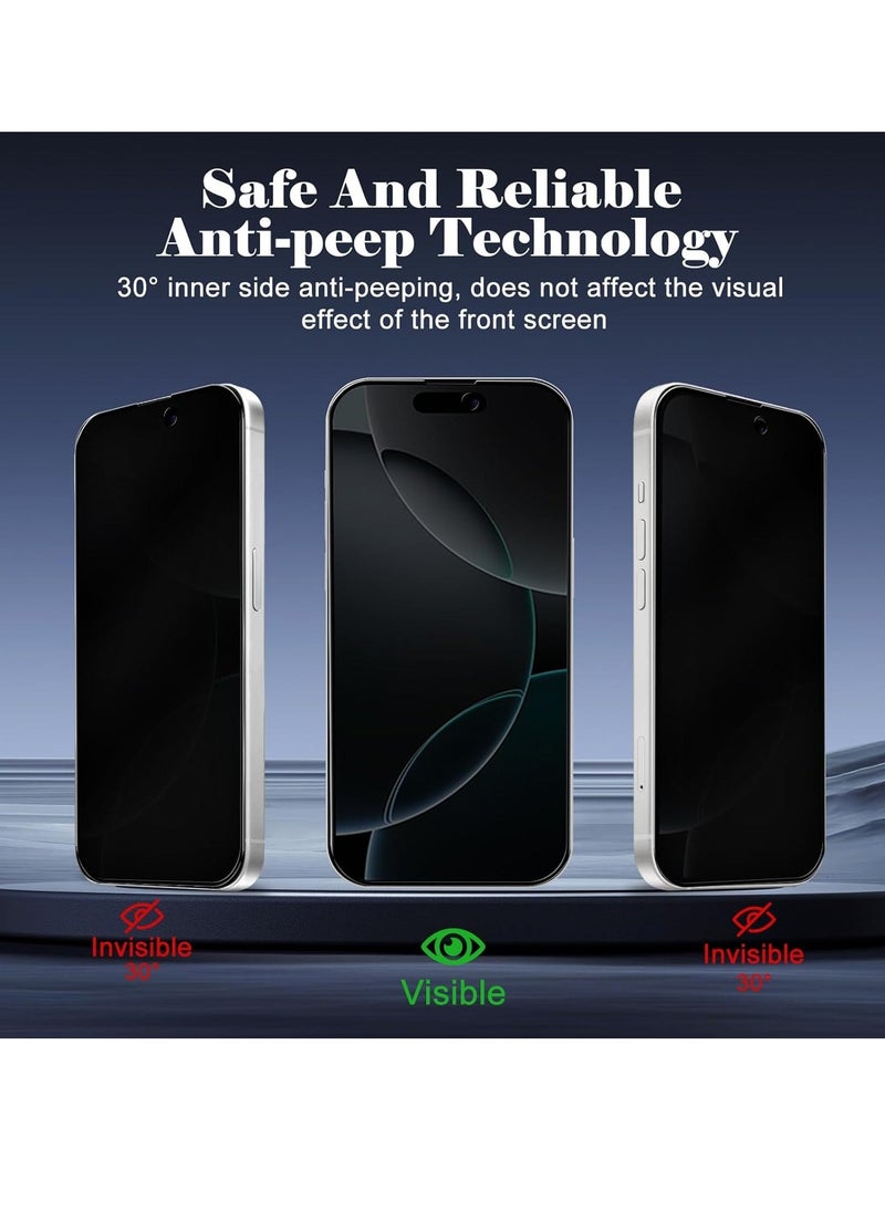 Raxoom 2-Pack Privacy Screen Protector for iPhone 16 Pro Max 6.9" â€“ Tempered Glass [Anti-Spy] [9H Hardness] [Anti-Scratch] [Easy Installation] - Image 4