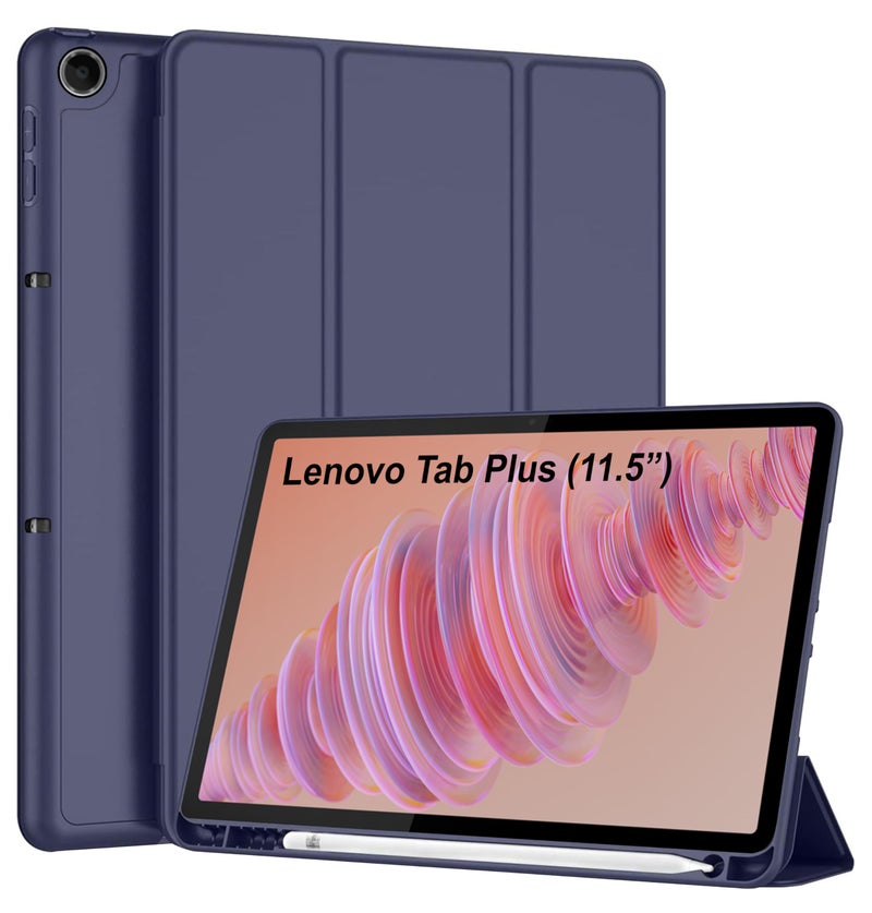 TGK Case for Lenovo Tab Plus 11.5 inch Tablet Trifold Smart Stand Cover (Blue) - Image 1