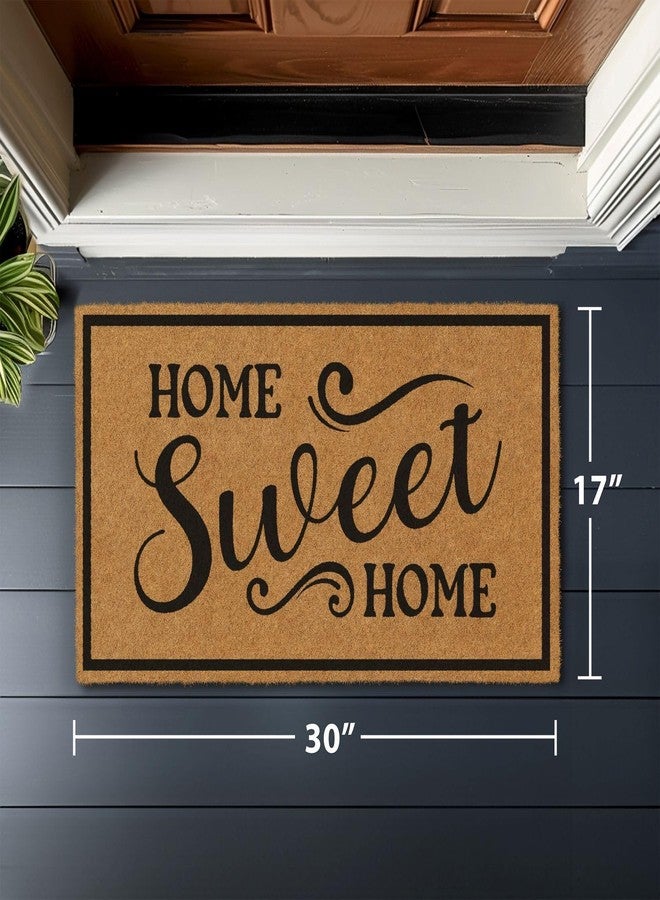 Barnyard Designs Natural Coco Coir Heavy Duty Backing Doormat - Large Cute Non-Slip Front Door Welcome Mat for Outside Entrance or Porch Entry, Brown (17x30, Home Sweet Home) - Image 2