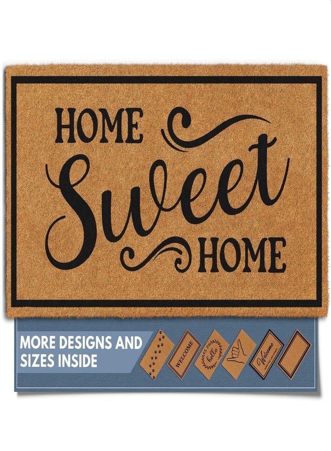 Barnyard Designs Natural Coco Coir Heavy Duty Backing Doormat - Large Cute Non-Slip Front Door Welcome Mat for Outside Entrance or Porch Entry, Brown (17x30, Home Sweet Home) - Image 1