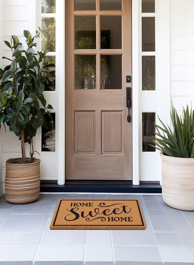 Barnyard Designs Natural Coco Coir Heavy Duty Backing Doormat - Large Cute Non-Slip Front Door Welcome Mat for Outside Entrance or Porch Entry, Brown (17x30, Home Sweet Home) - Image 4