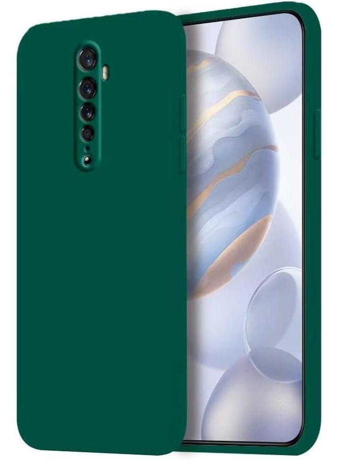جراب سيليكون لهاتف Oppo Reno2 / Oppo Reno 2 مع حماية للكاميرا، جراب واقٍ ناعم للغاية مقاوم للصدمات ومرن من مادة TPU غير اللامع، جراب هاتف محمول مقاوم للخدش (أخضر) - Image 1