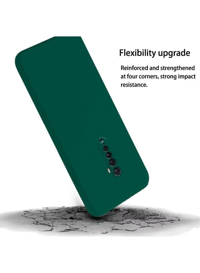 جراب سيليكون لهاتف Oppo Reno2 / Oppo Reno 2 مع حماية للكاميرا، جراب واقٍ ناعم للغاية مقاوم للصدمات ومرن من مادة TPU غير اللامع، جراب هاتف محمول مقاوم للخدش (أخضر) - Image 2