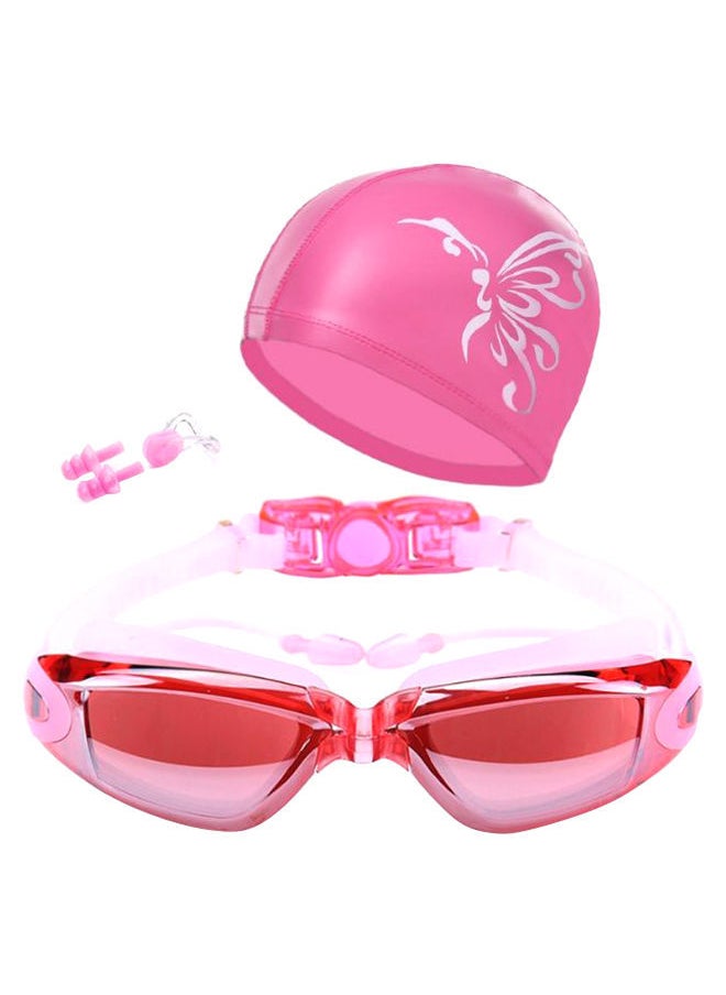 Y&D 5-Piece Fogproof Swimming Goggles With Cap And Earplug Set 20x4x15centimeter  - Image 1