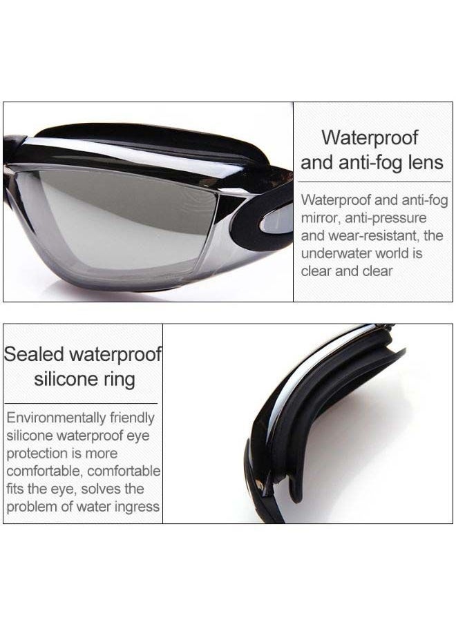 Y&D 5-Piece Fogproof Swimming Goggles With Cap And Earplug Set 20x4x15centimeter  - Image 3