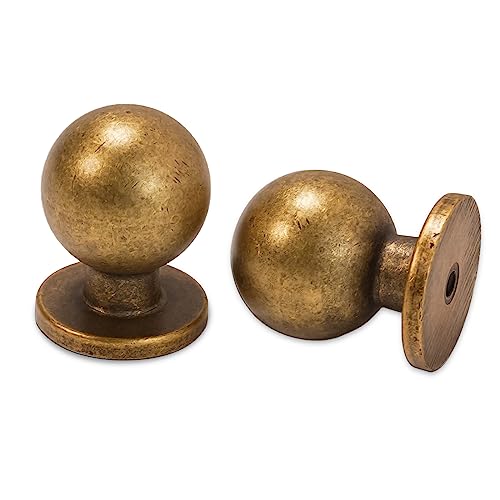 BUKOBYHE 10 Pack Antique Brass Cabinet Handles and Knobs - Vintage Drawer Knobs, Kitchen Hardware, Zinc Alloy Handles for Cabinets, Cupboards - Image 1