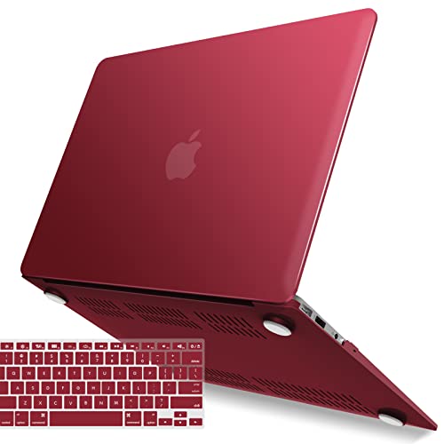 IBENZER Compatible with Old Version MacBook Air 13 Inch Case (2010-2017 Release). Models: A1466 / A1369, Plastic Hard Shell Case with Keyboard Cover for Mac Air 13, Wine Red, A13WR+1A - Image 1