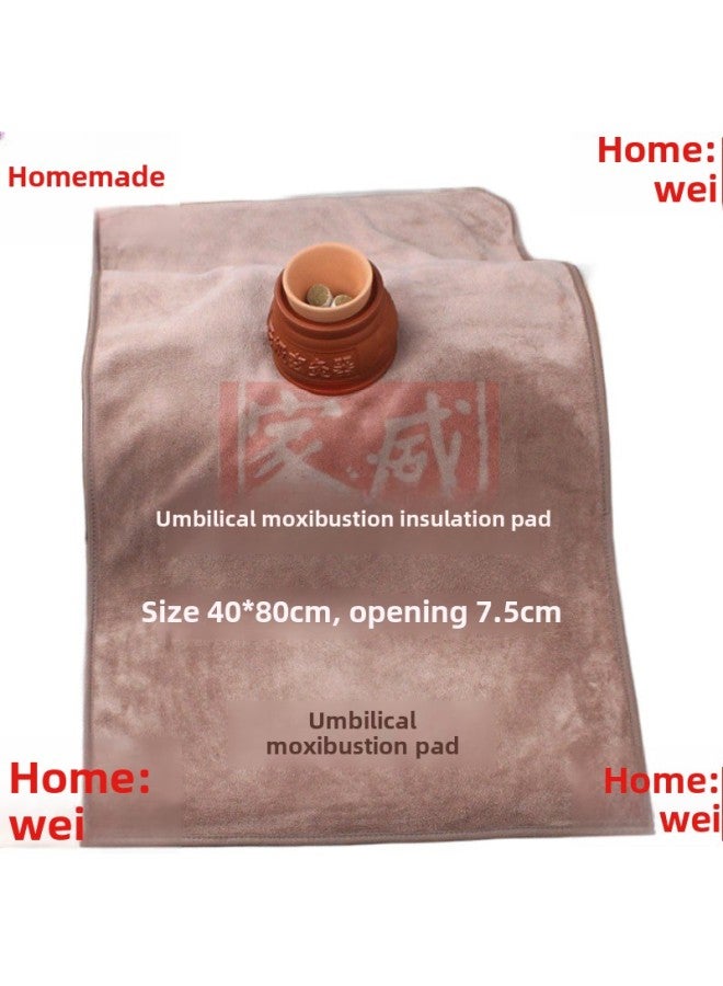 Pediatric Massage Umbilical Therapy Navel Pad Navel Moxibustion Opening Heat Insulation Pad Towel Gourd Moxibustion Cupping Single Hole Anti-scalding Pad Towel-Size:[brown] 40*80cm Opening 7.5cm - Image 5