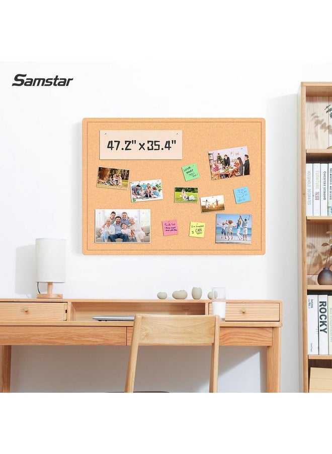 سامستار لوحة إعلانات كبيرة من Samstar - 48 × 36 بوصة، لوحة دبابيس مزخرفة من اللباد للحائط - بديل للوحة الفلين 4 × 3 أقدام للحائط، لوحة عرض الصور Vision Board تتضمن 30 دبوس دفع - أصفر زنجبيل  - Image 2