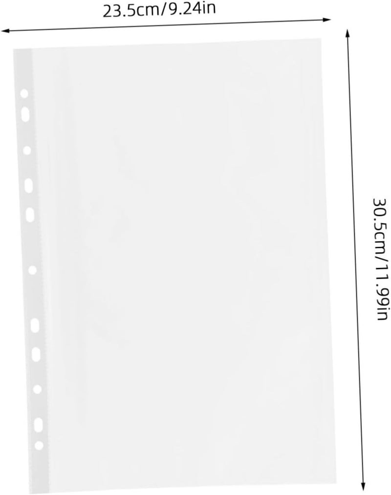 Operitacx 100pcs Binder Sleeves Transparent Document Protectors Material Easy Insertion for Recipes Photos Important Papers Versatile Office School Use - Image 2