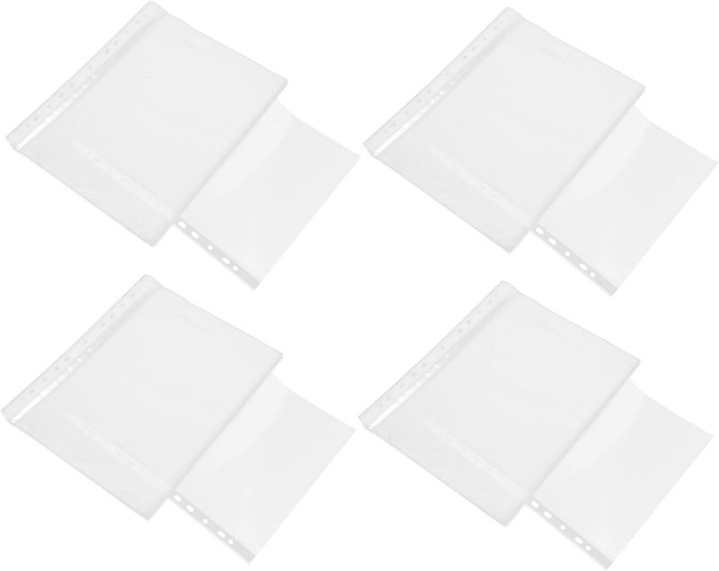 Operitacx 100pcs Binder Sleeves Transparent Document Protectors Material Easy Insertion for Recipes Photos Important Papers Versatile Office School Use - Image 1