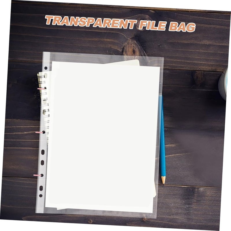 Operitacx 100pcs Binder Sleeves Transparent Document Protectors Material Easy Insertion for Recipes Photos Important Papers Versatile Office School Use - Image 4