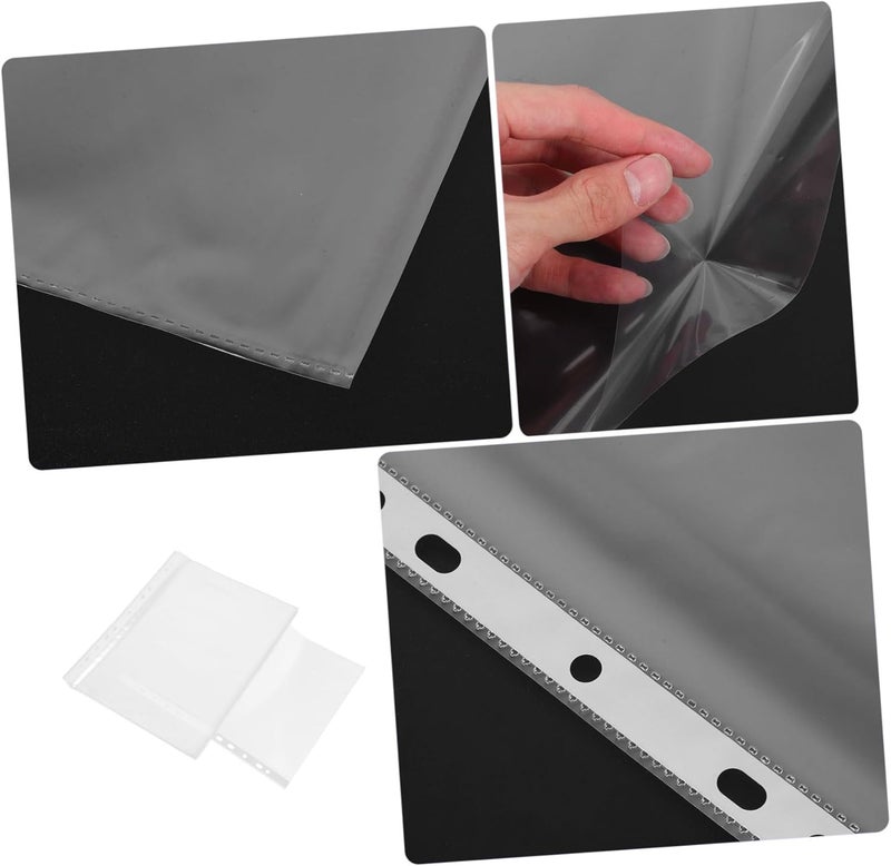 Operitacx 100pcs Binder Sleeves Transparent Document Protectors Material Easy Insertion for Recipes Photos Important Papers Versatile Office School Use - Image 3