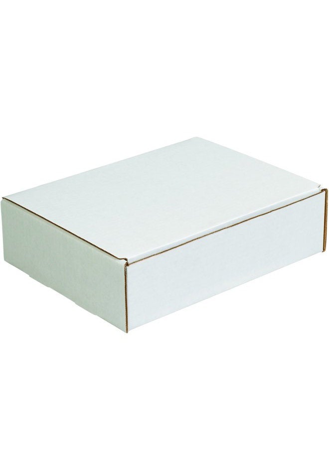 Boxes Fast BFML13103 Corrugated Cardboard Literature Mailers, 13 x 10 x 3 Inches, Tuck Top One-Piece, Die-Cut Shipping Boxes, Large White Mailing Boxes (Pack of 50) - Image 1