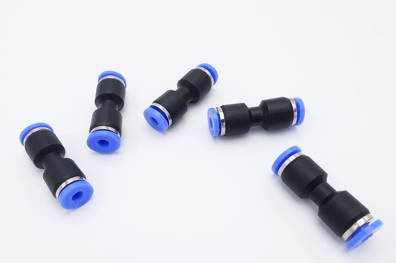 IVLPHA Push to Connect Fitting 1/8" Tube OD, Pneumatic Air Water Straight Union Two Way Connector/Coupler (Pack of 5) - Image 1