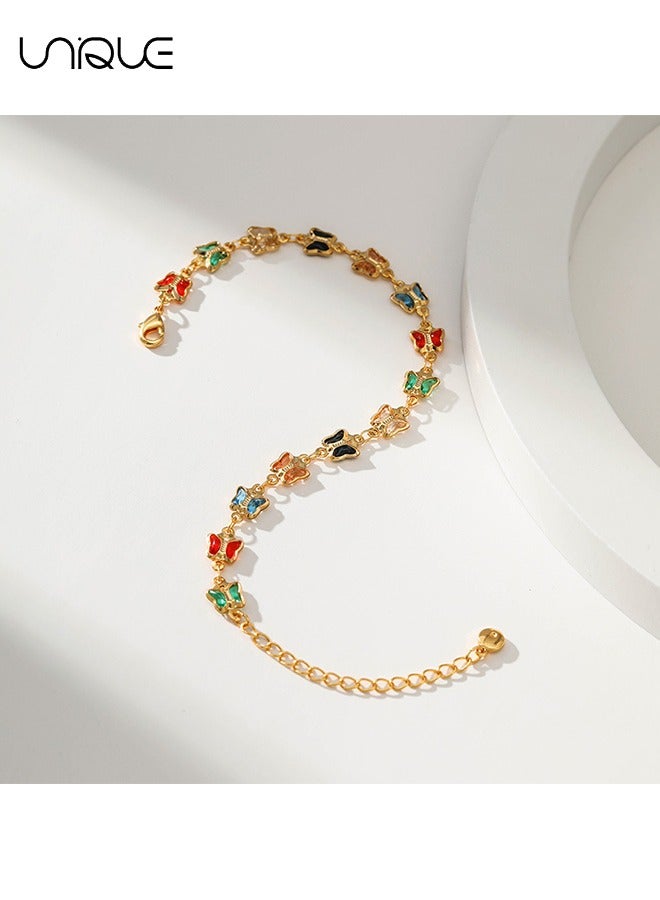 يونيك أساور - أساور فراشة - زجاج ملون أساور فراشة - بسيطة وأنيقة - أساور جديدة - نسائية - Image 3