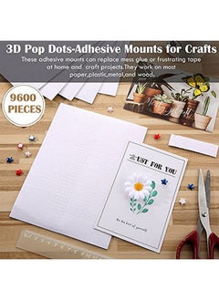 Zonon 9600 Pieces Foam Dots Squares Mini 3D Pop Foam Square Mount 0.2 Inch Dualadhesive Foam Mount For Shaker Cards Scrapbook Diy Crafts Office Supplies 0.07 Inch Thick  - Image 5