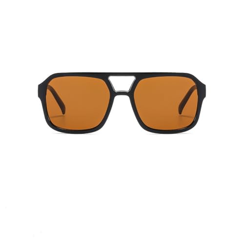 IKUVNA Retro 70s Square Aviator Sunglasses Women Men Vintage Rectangle Sunglasses Flat Frame Trendy Shades (Brown) - Image 2